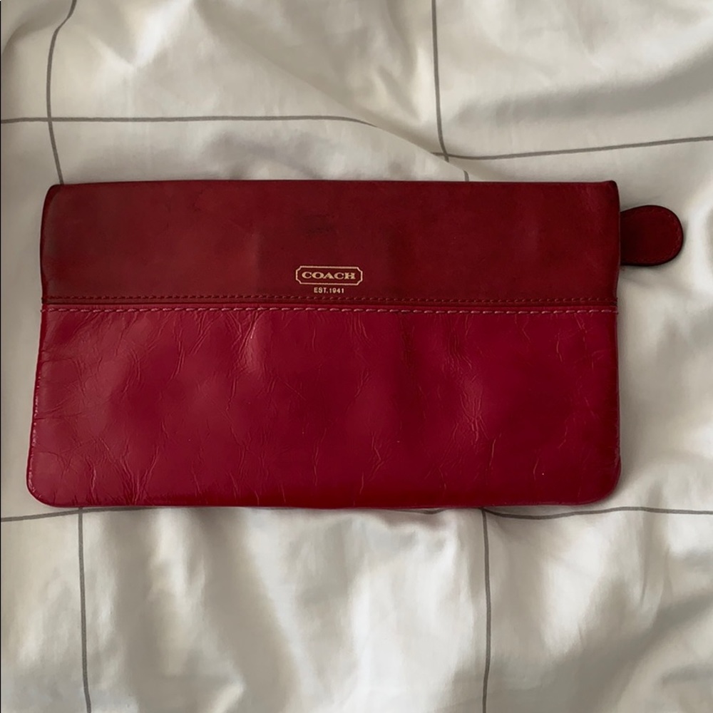 Hot pink Coach Clutch